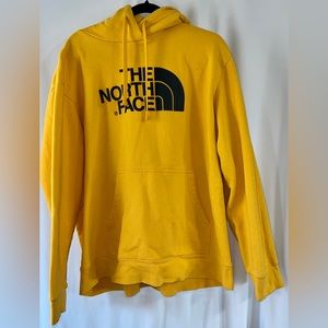 North Face Yellow Black Logo Hoodie